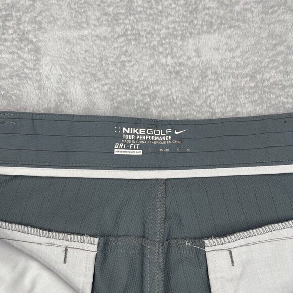 Nike Tour Performance Golf Pants Mens 35x28 Gray Pinstripe Stretch Straight Leg - Picture 4 of 15